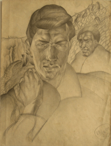 Self-portrait. 1929. P., pencil. 25x28.