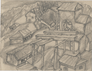 House of Recreation. 1937. P., pencil. 15x19.