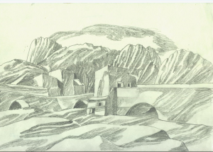 Landscape. 1960. P., graphite pencil. 21x30.
