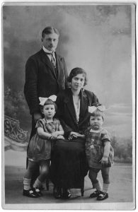 Nina and Boris Lebedev with their children. France. 1920's.