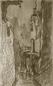 Curve street. 1929. P., pencil.