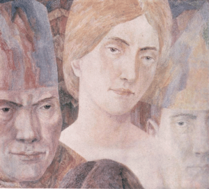 Festive celebration (portrait of Irina Pereselenkova). 1964. P., watercolor.
