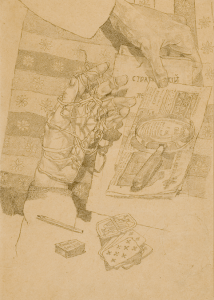 Натюрморт с руками. 1930-e. Б., кар. 30,3x21,5. ГТГ